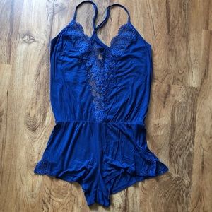 royal blue lingerie romper